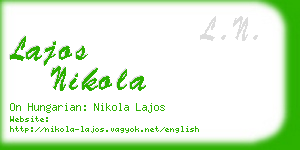 lajos nikola business card